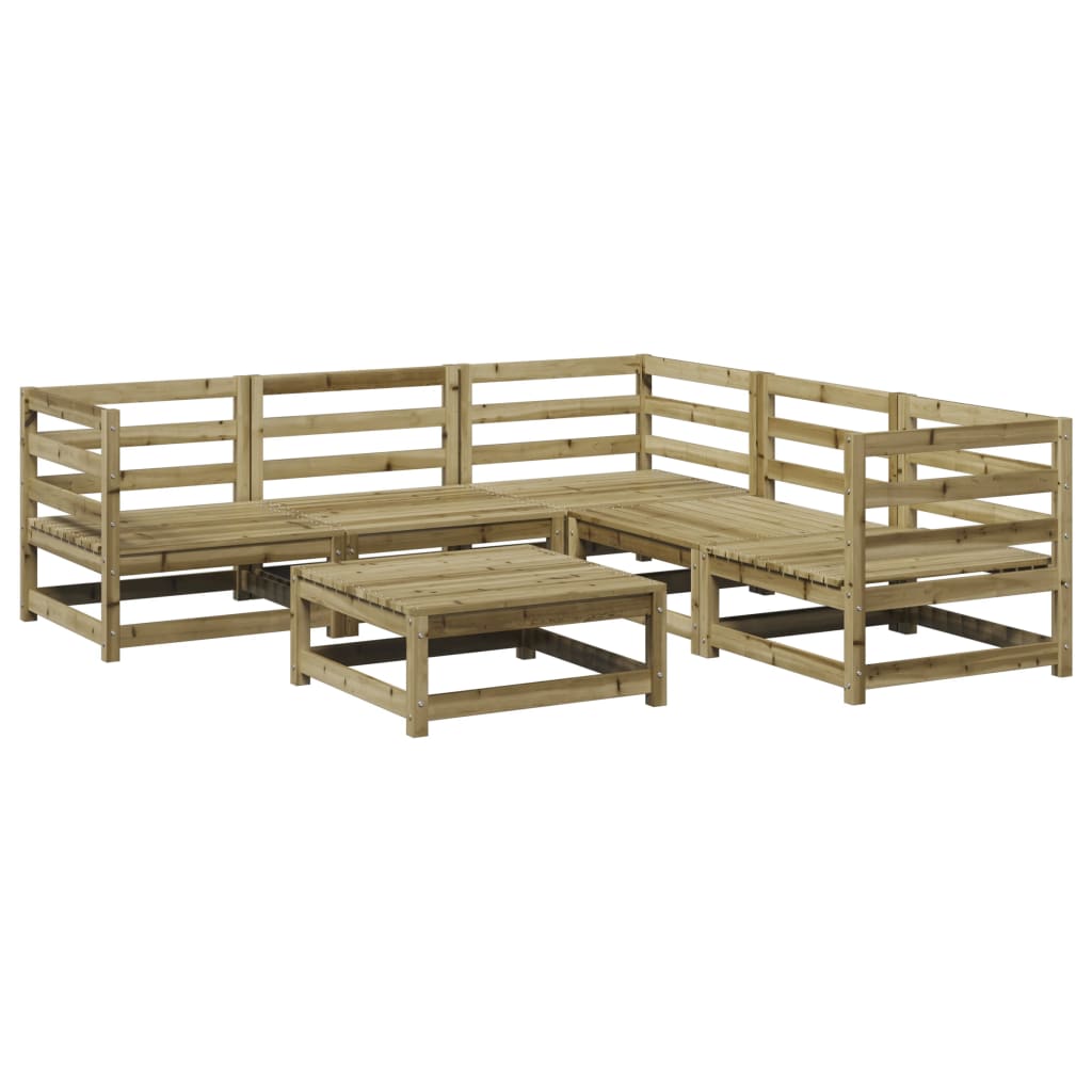 6-delige Loungeset geïmpregneerd grenenhout