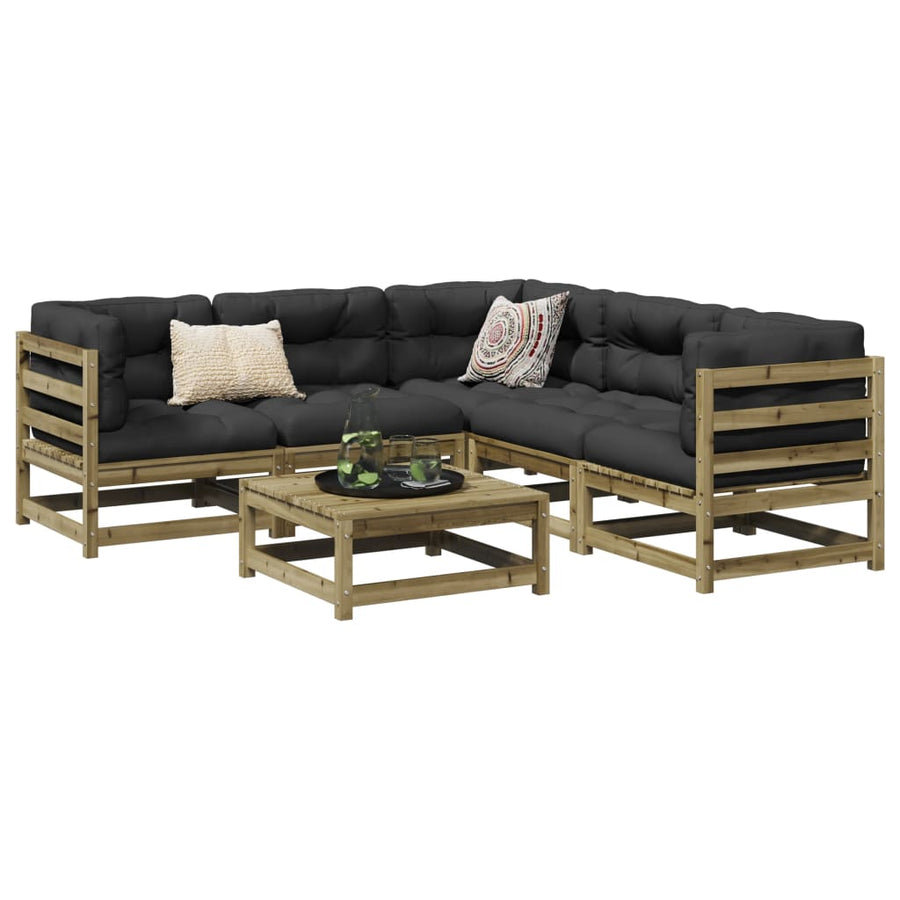 6-delige Loungeset geïmpregneerd grenenhout