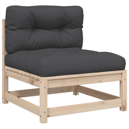 6-delige Loungeset met kussens massief grenenhout