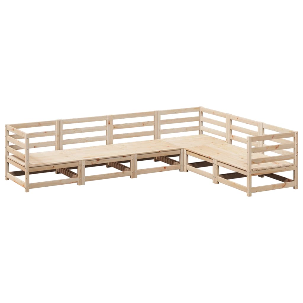 6-delige Loungeset massief grenenhout