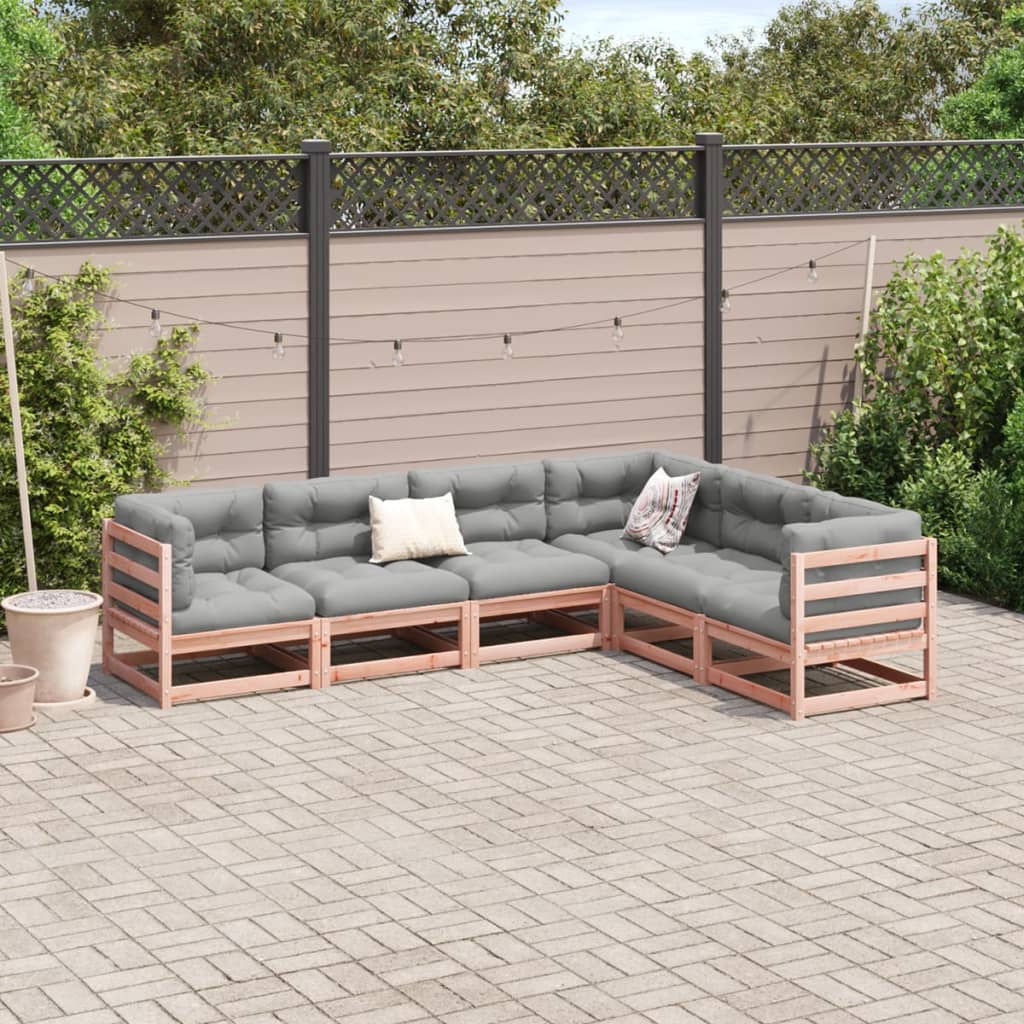 6-delige Loungeset massief douglas vurenhout