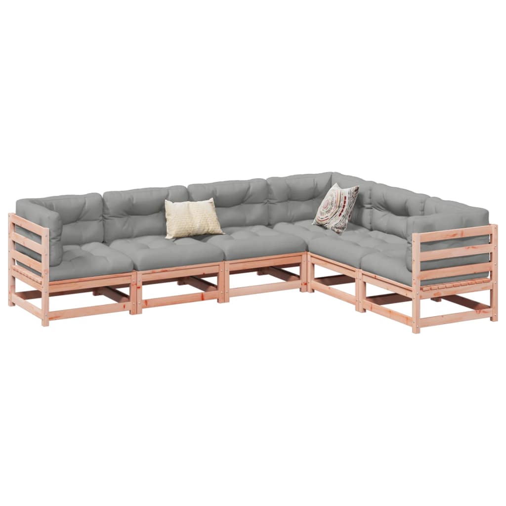 6-delige Loungeset massief douglas vurenhout