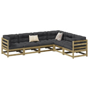 Loungeset 6-delig geïmpregneerd grenenhout