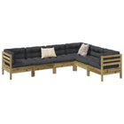 6-piece Lounge Set with Cushions, impregnated pine wood