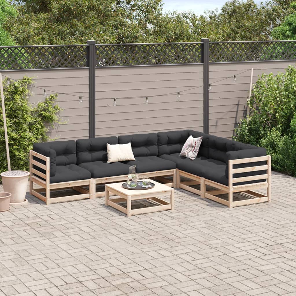 7-delige Loungeset massief grenenhout