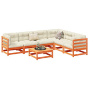 Loungeset 7-delig massief grenenhout wasbruin
