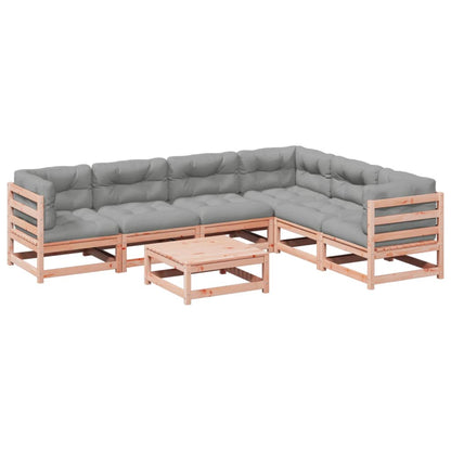 7-delige Loungeset met kussens massief douglas vurenhout