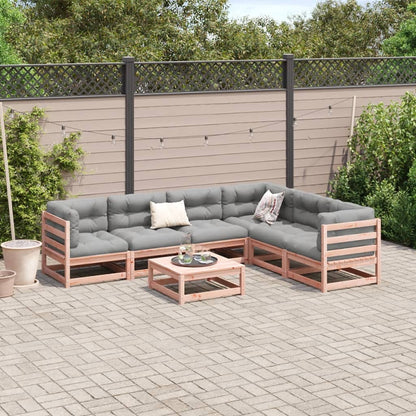 7-delige Loungeset met kussens massief douglas vurenhout