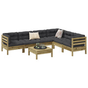 Loungeset 7-delig geïmpregneerd grenenhout