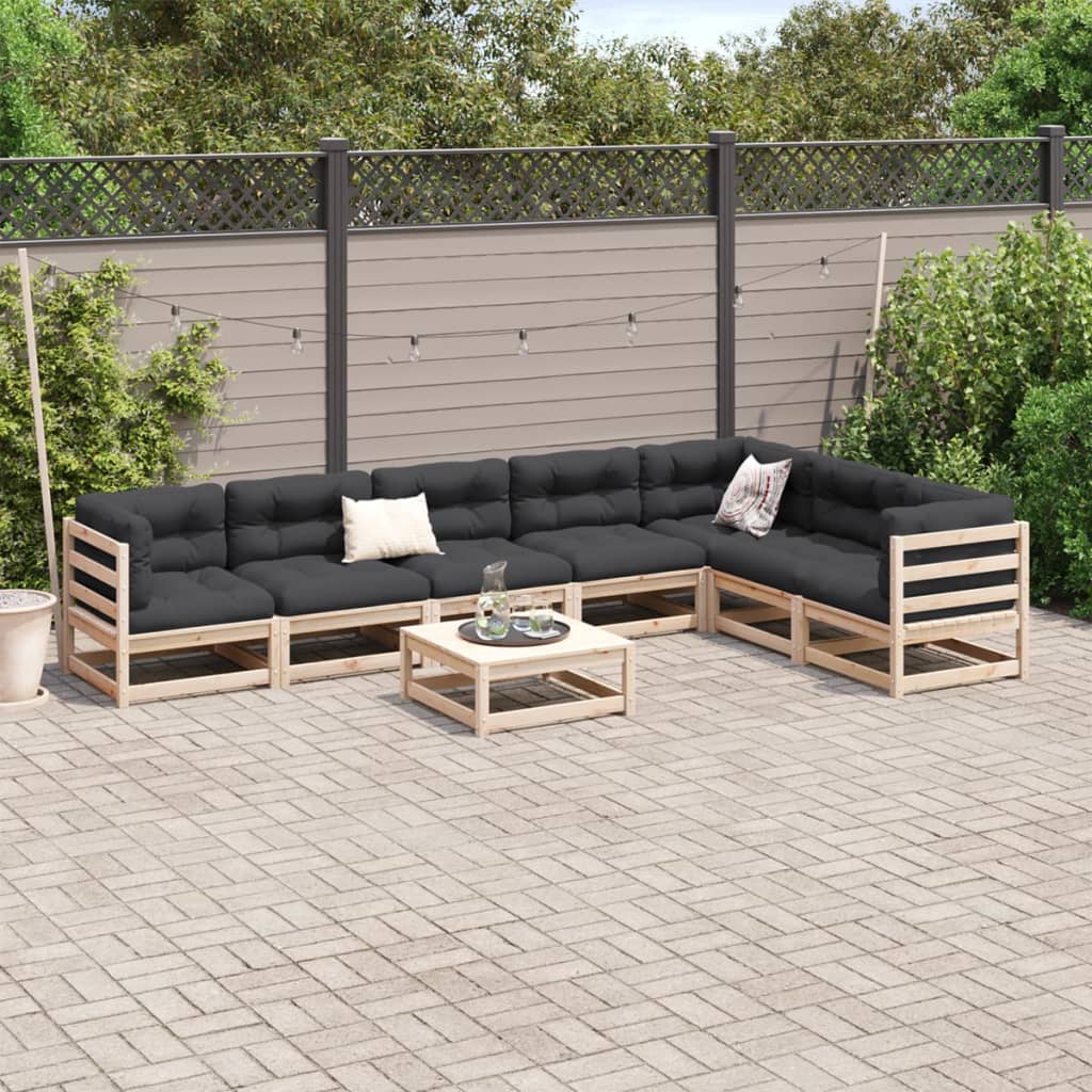 8-delige Loungeset massief grenenhout
