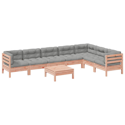 8-delige Loungeset met kussens massief douglas vurenhout