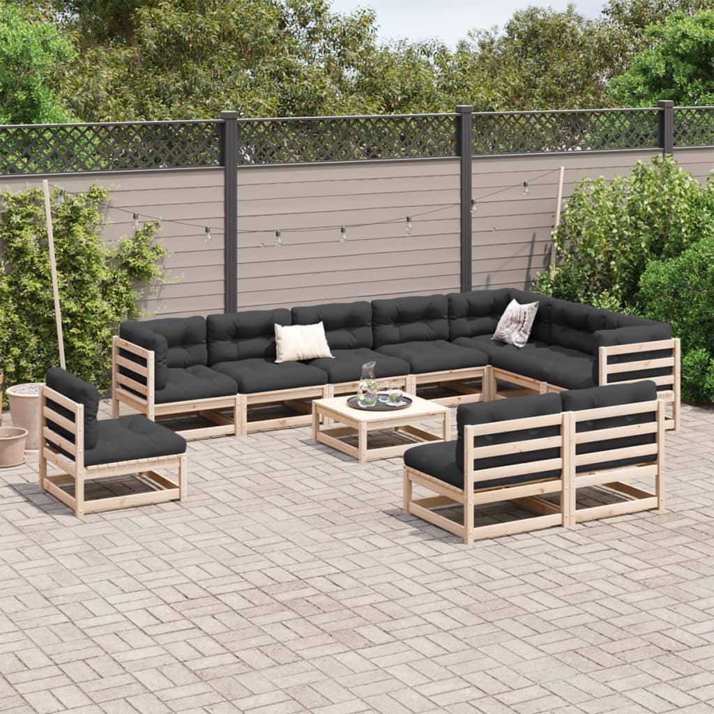 11-delige Loungeset massief grenenhout