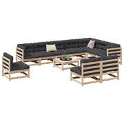 Loungeset 11-delig massief grenenhout