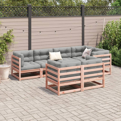7-delige Loungeset met kussens massief douglas vurenhout