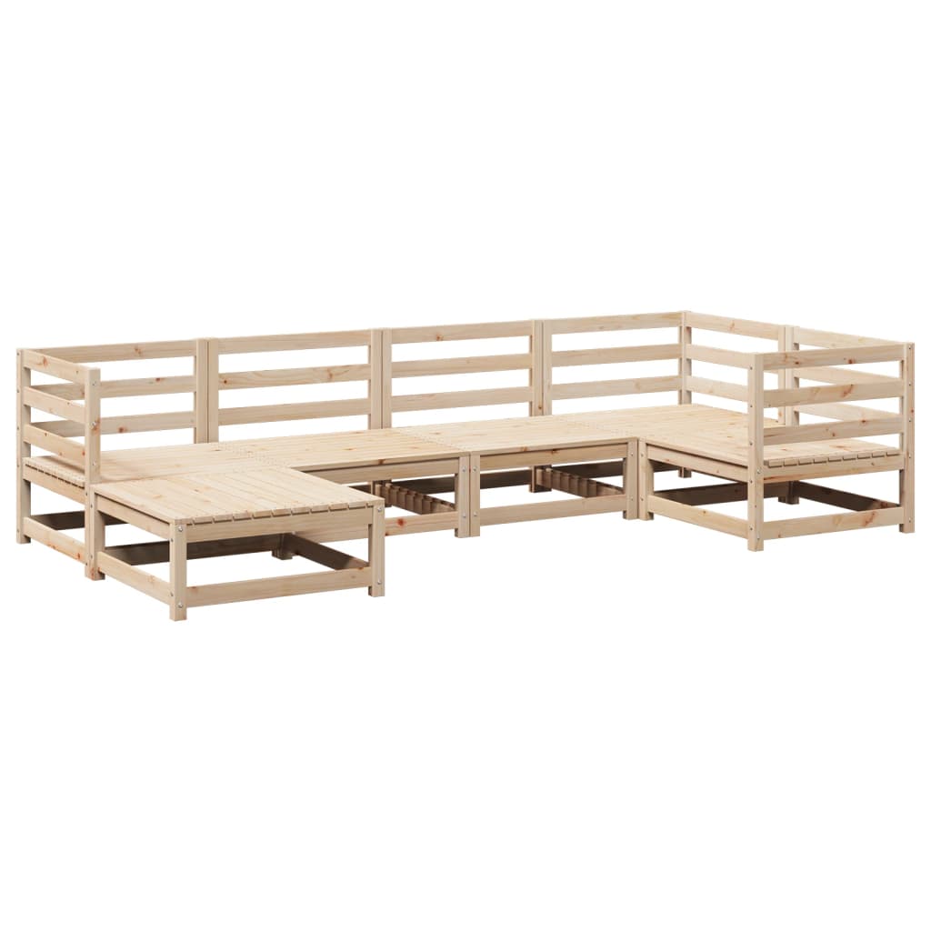 6-delige Loungeset massief grenenhout