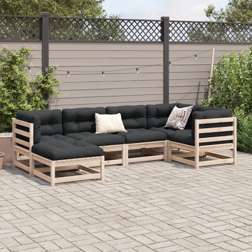 6-delige Loungeset massief grenenhout