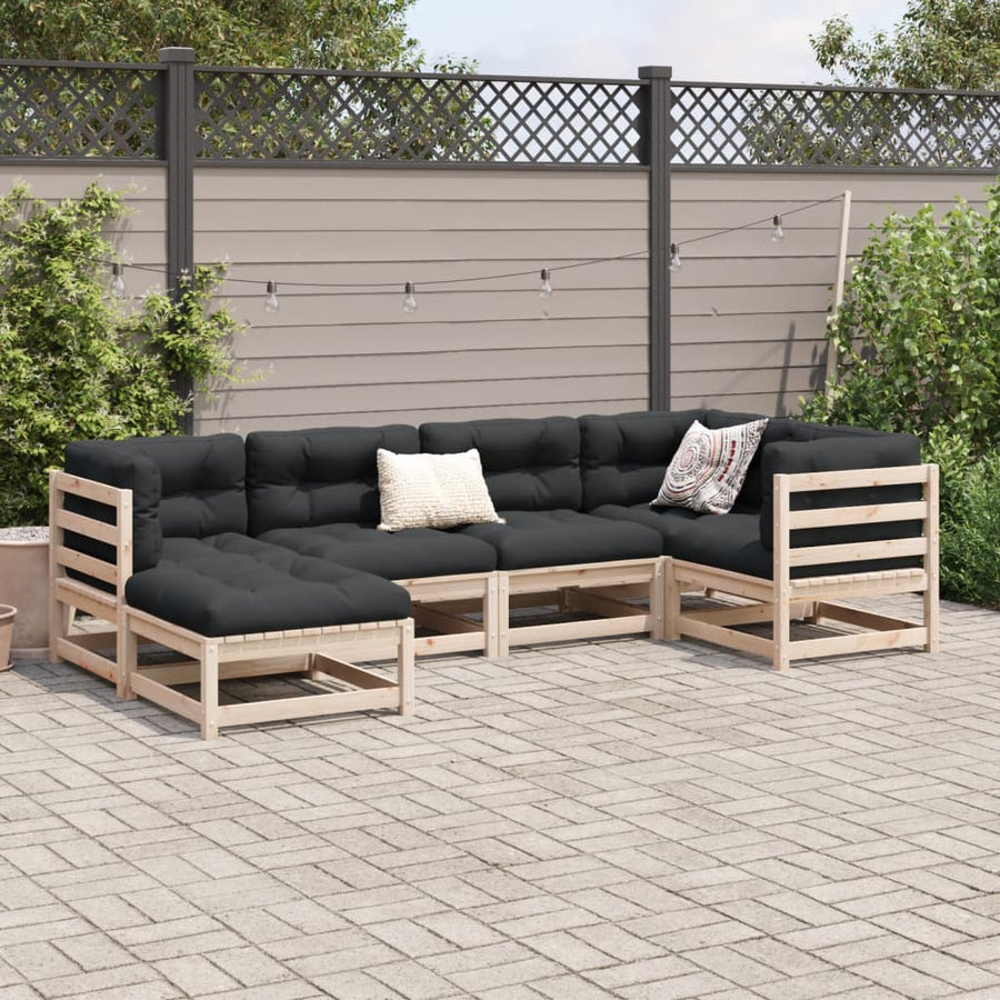 6-delige Loungeset massief grenenhout