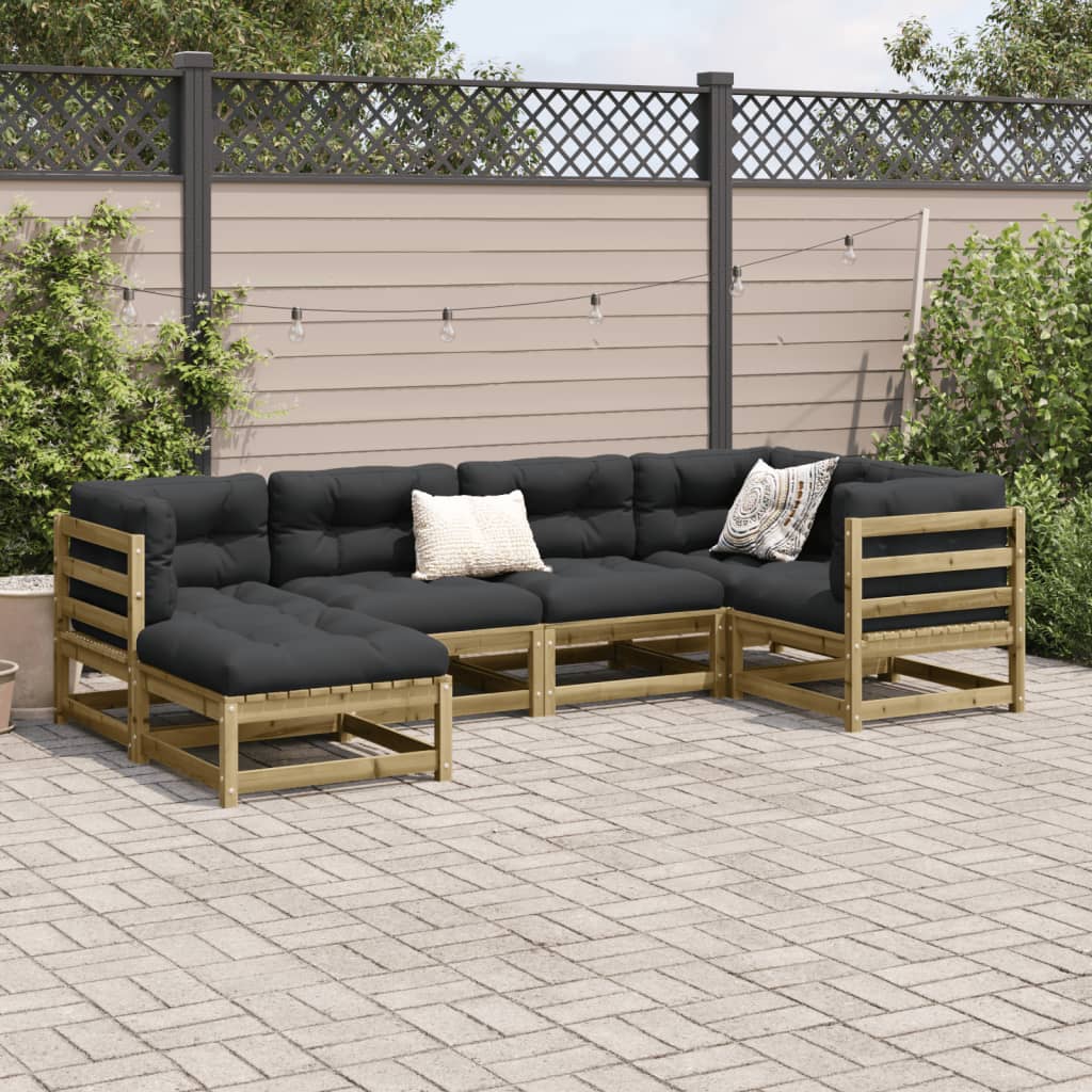 6-delige Loungeset geïmpregneerd grenenhout