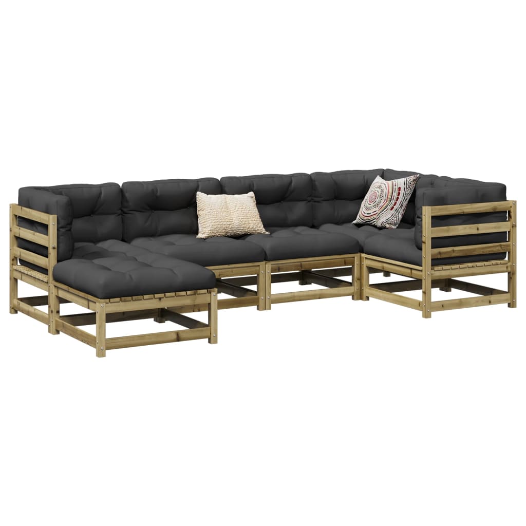 6-delige Loungeset geïmpregneerd grenenhout