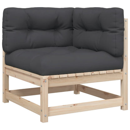 6-delige Loungeset met kussens massief grenenhout