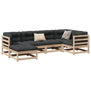 Loungeset 6-delig massief grenenhout