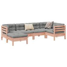 6-delige Loungeset met kussens massief douglas vurenhout