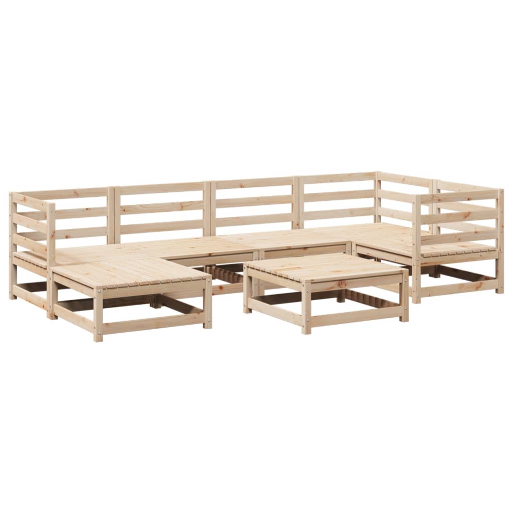 7-delige Loungeset massief grenenhout