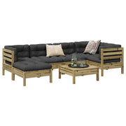 Loungeset 7-delig geïmpregneerd grenenhout