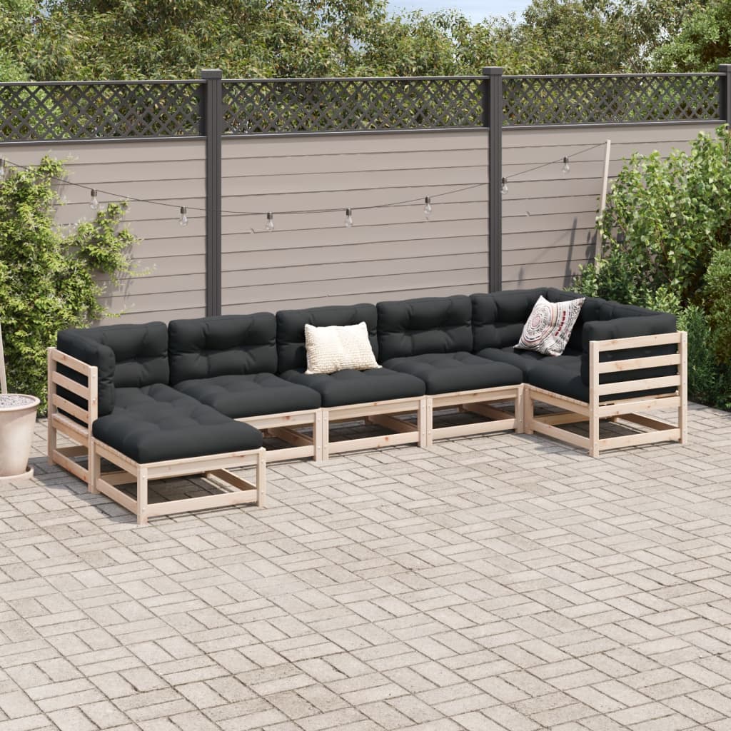 7-delige Loungeset massief grenenhout