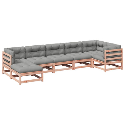 7-delige Loungeset met kussens massief douglas vurenhout