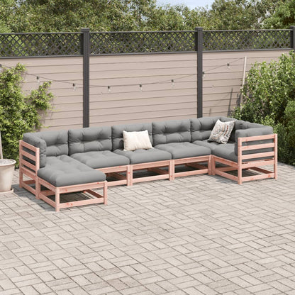 7-delige Loungeset met kussens massief douglas vurenhout