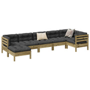 Loungeset 7-delig geïmpregneerd grenenhout