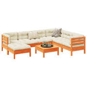 Loungeset 8-delig massief grenenhout wasbruin