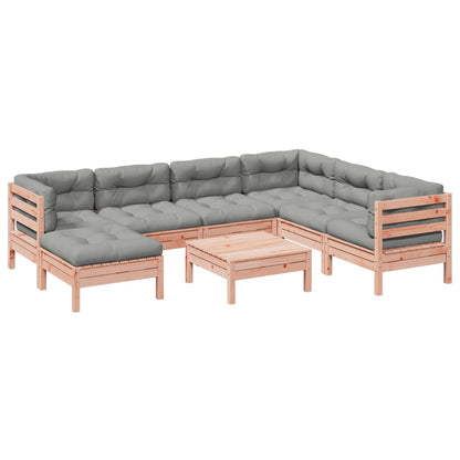 8-delige Loungeset met kussens massief douglas vurenhout