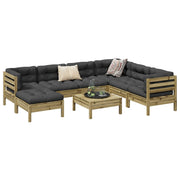 Loungeset 8-delig geïmpregneerd grenenhout