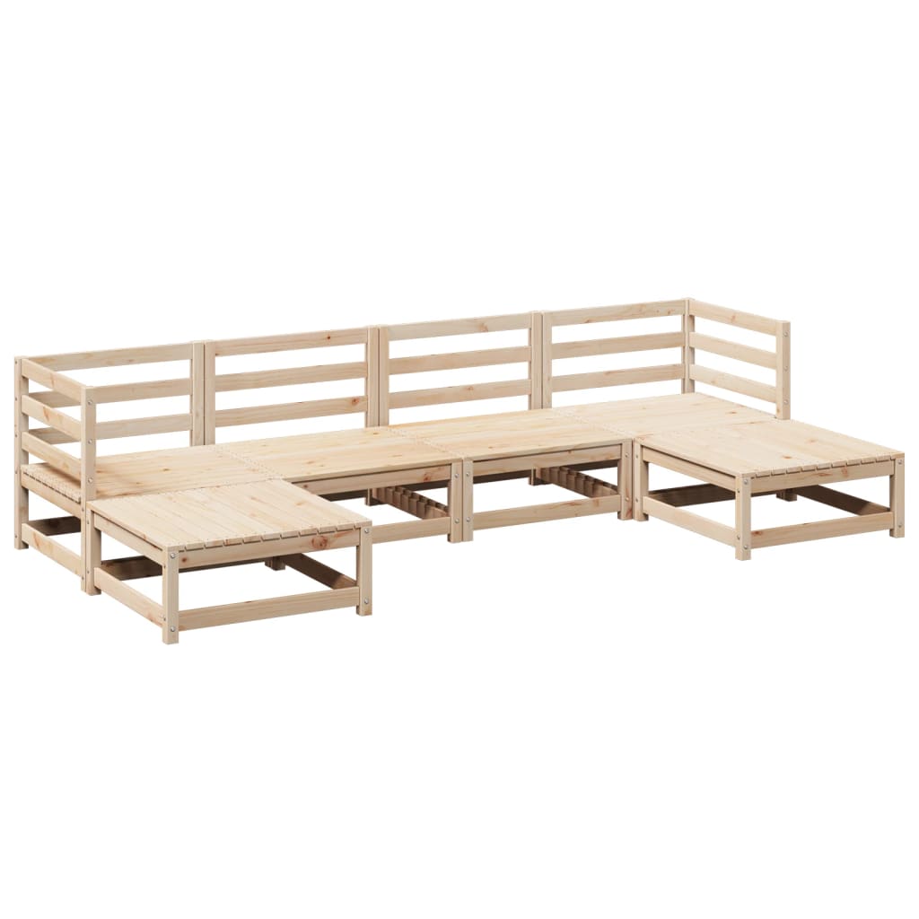 6-delige Loungeset massief grenenhout