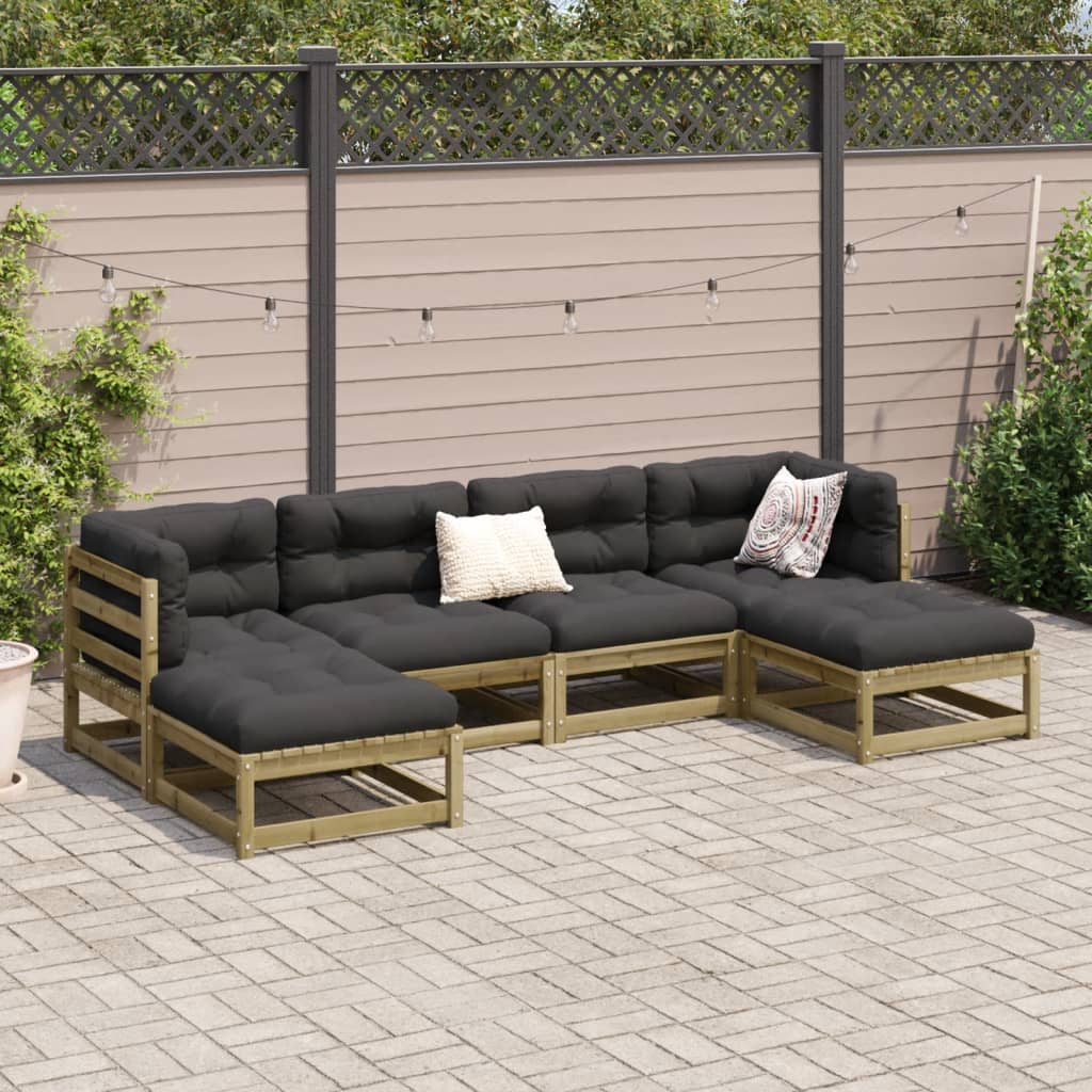6-delige Loungeset geïmpregneerd grenenhout