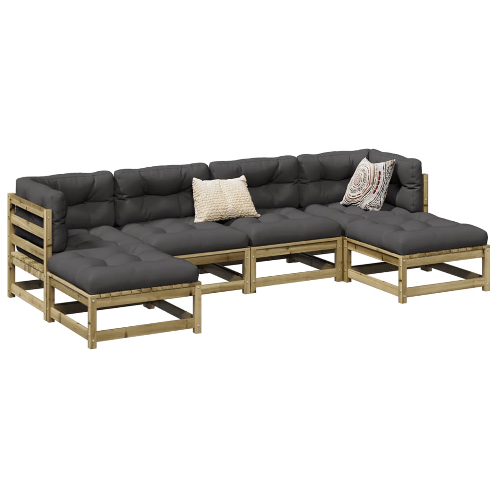 6-delige Loungeset geïmpregneerd grenenhout