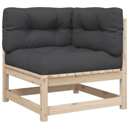 6-delige Loungeset met kussens massief grenenhout