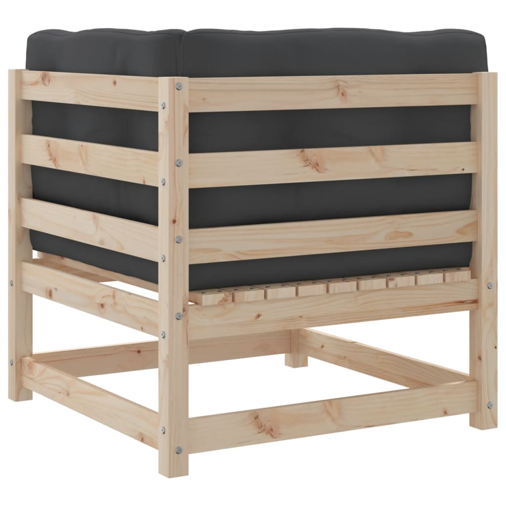 6-delige Loungeset met kussens massief grenenhout
