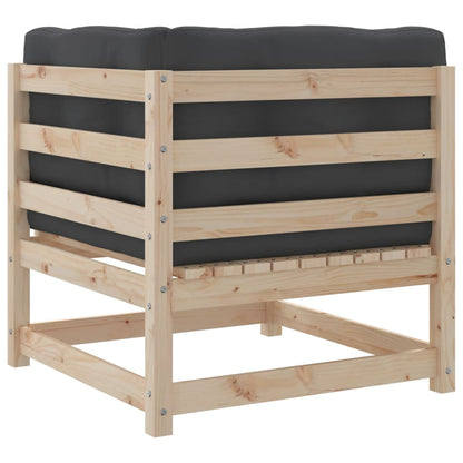 6-delige Loungeset met kussens massief grenenhout