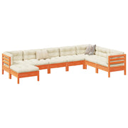 Loungeset 8-delig massief grenenhout wasbruin