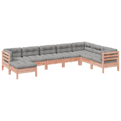 8-delige Loungeset met kussens massief douglas vurenhout