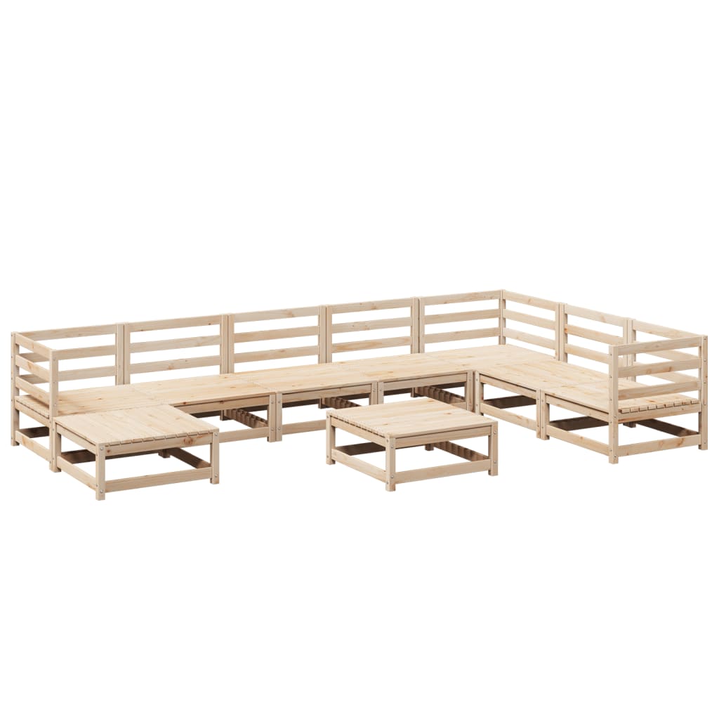 9-delige Loungeset massief grenenhout