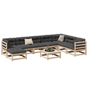 9-Piece Lounge Set Solid Pine Wood