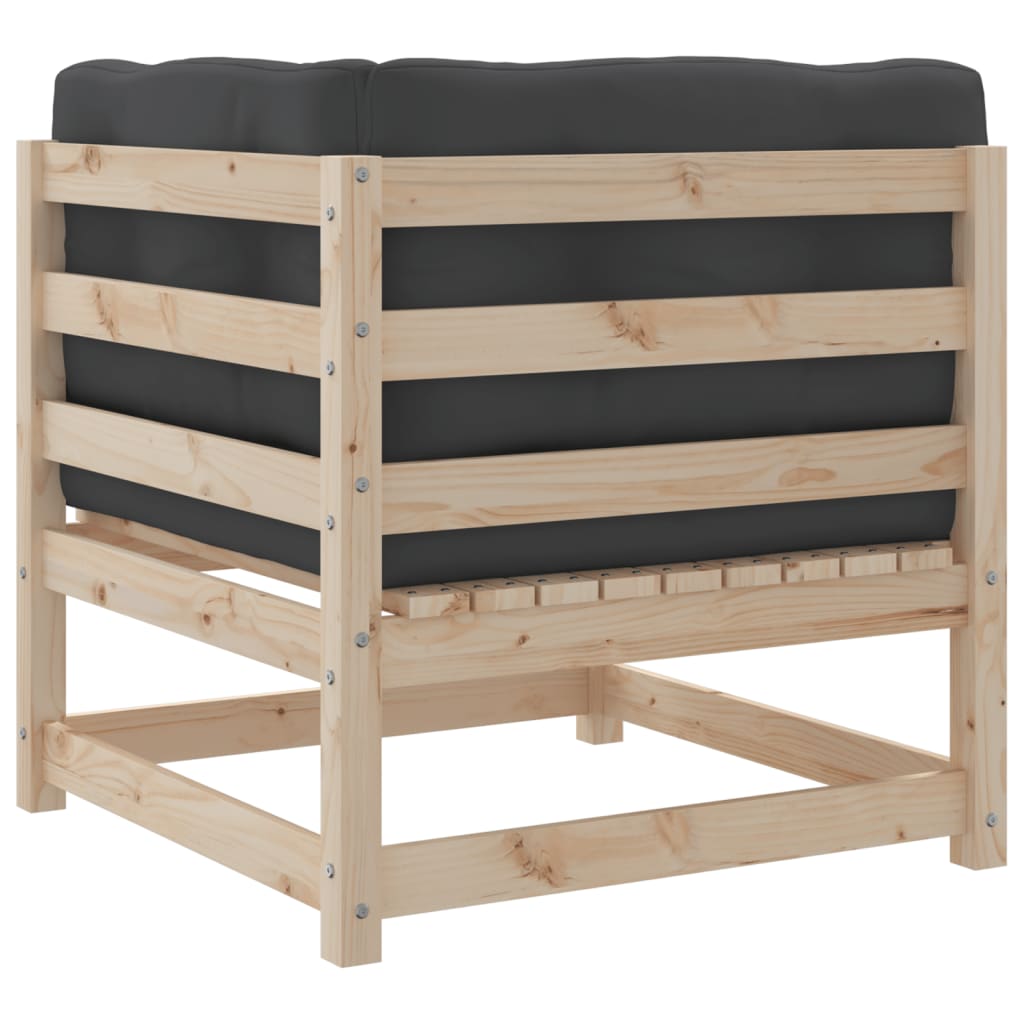 9-delige Loungeset met kussens massief grenenhout