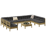 Loungeset 10-delig geïmpregneerd grenenhout