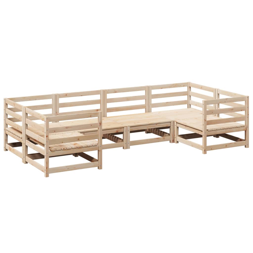 6-delige Loungeset massief grenenhout