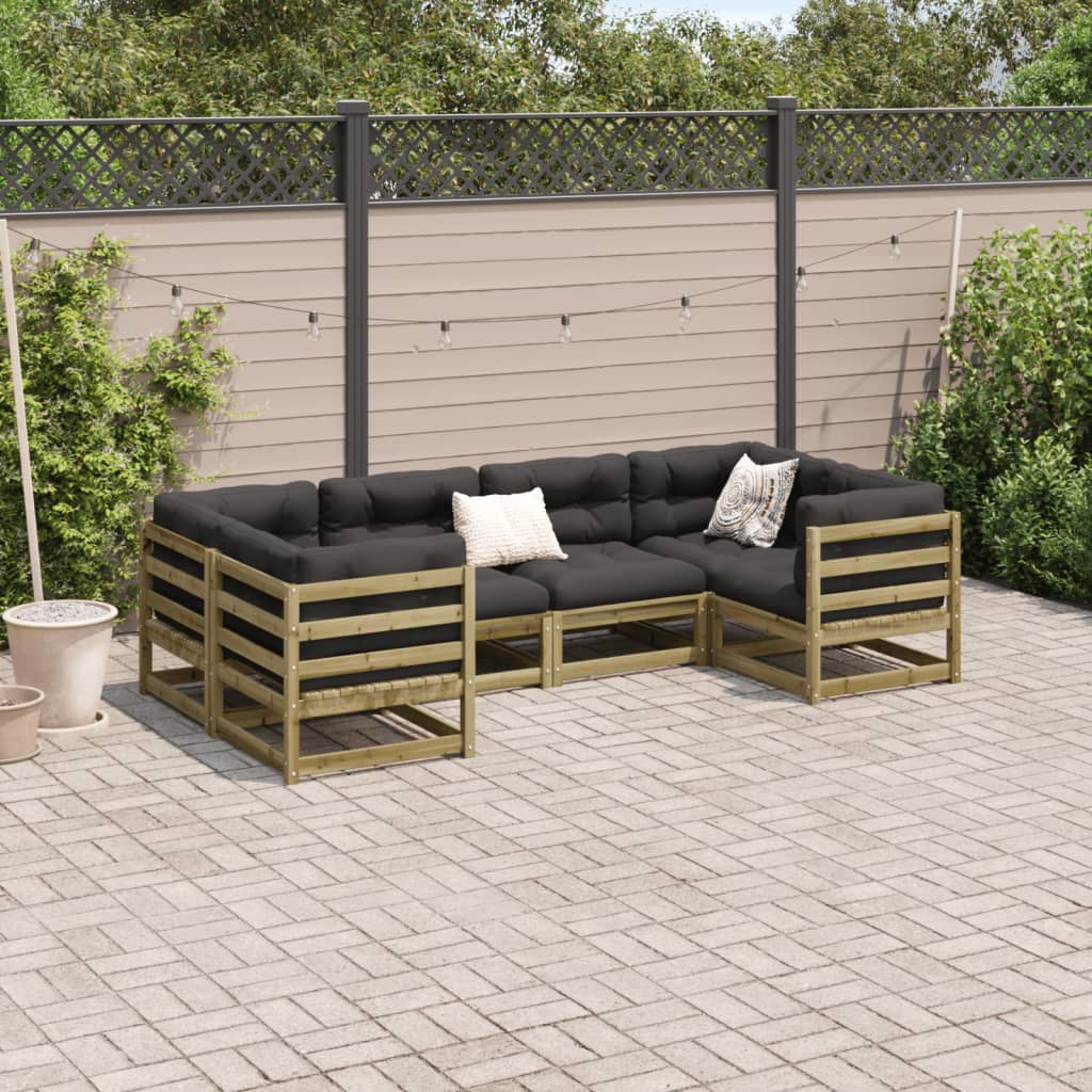 6-delige Loungeset geïmpregneerd grenenhout