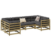 Loungeset 6-delig geïmpregneerd grenenhout